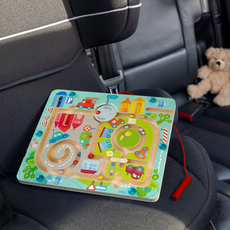 HABA Busy Board for Toddlers 2-4: Town Magnetic Maze Puzzle Game - Toddler Travel Toys for Preschoolers - Image 2