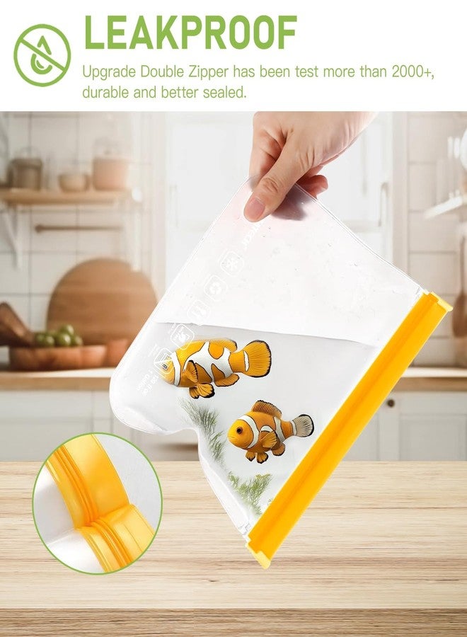 IDEATECH Quart Freezer Bags, BPA Free PEVA Reusable Sandwich Snack Bags, Quart Size Food Baggies Containers for Travel, Lunch, Healthy Food (10Pack-10Quart, Colored) - Image 5