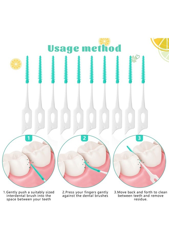 50Pcs Green Silicone Dental Floss Picks Oral Care Tool For Adults Kids - Image 4