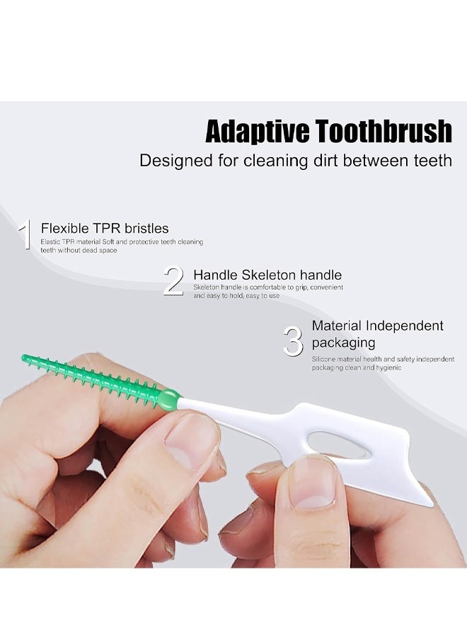 50Pcs Green Silicone Dental Floss Picks Oral Care Tool For Adults Kids - Image 2