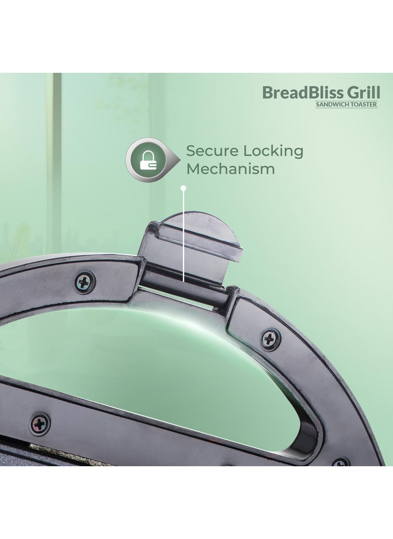 IVAS - IVAS BreadBliss Grill 750W Sandwich Maker NonStick Coated Grill Plates Power Indicator Secure Locking Mechanism 2 Years Warranty - Image 1