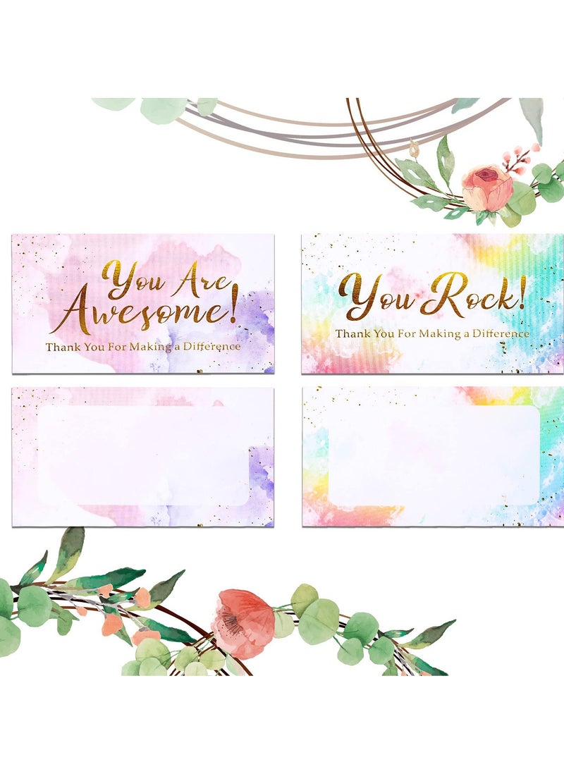 SOLARAE Thank You Cards, You'Re Awesome Colorful Thank You Note Cards Recognition Postcards Children'S Reward Incentive Small Cards Suitable for Volunteers Nurses Doctors Teachers Students Etc. (200 Cards) - Image 3
