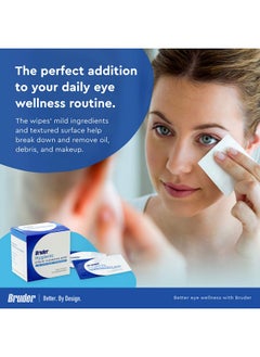 Bruder Hygienic Eyelid Cleansing Wipes | Rinse-Free Exfoliating Wipes Remove Excess Oil And Debris From Eyelids & Lashes | Remove Make Up & Oil L Eye Care L Eye Cleanse L Non-Allergenic L 30 Count Box 