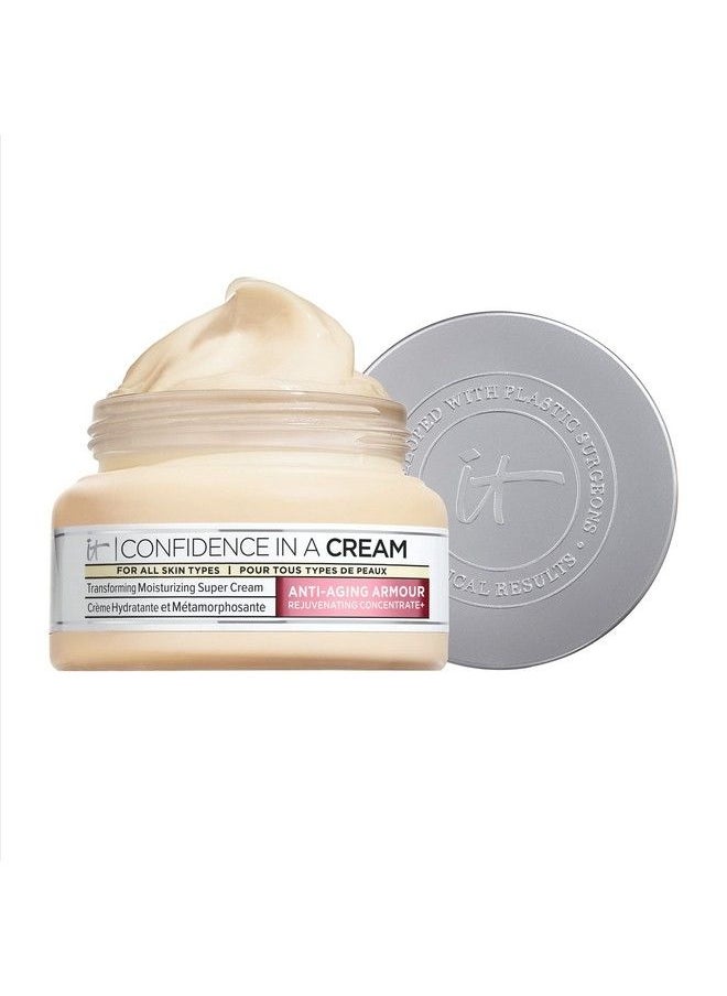 IT COSMETICS - Confidence In A Cream Anti Aging Face Moisturizer Improved Formula Reverses 10 Signs Of Aging Skin In 2 Weeks 48Hr Hydration With Hyaluronic Acid Niacinamide + Peptides 2 Fl Oz - Image 1