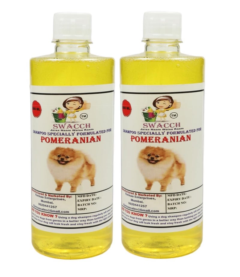 swacch Shampoo | Puppy Safe Shampoo | Pomeranian Dog Shampoo (500ml) (Pack of 2) Lemon + Small White Bone | Dog Chew Bones | Teething chew Toy | Dental Teething |Combo Pack - Image 2