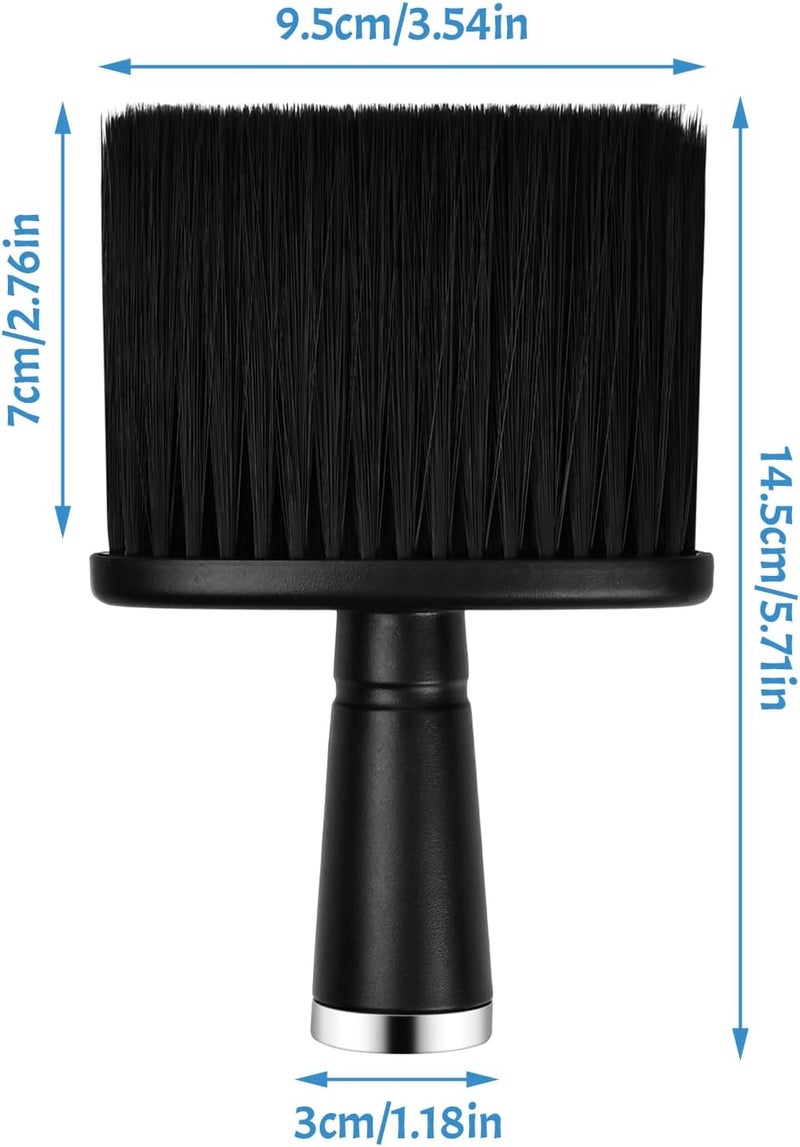 YILANJIN Neck Brush, 2 Pack Neck Brush Hairdresser, Hairdresser Hair Brush Soft Nylon Hairdresser Brush Barber Brush, Fiber Bristles Black Hairdresser Neck Brush for Cleaning Broken Hair on the Neck - Image 2