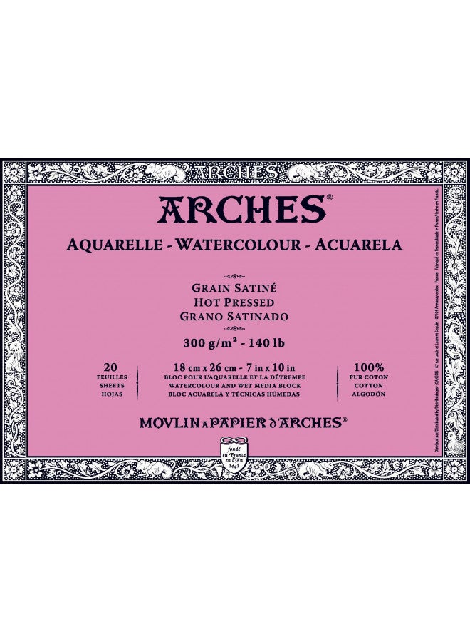 Arches Watercolor Block, Hot Press 7"X10" - Image 1