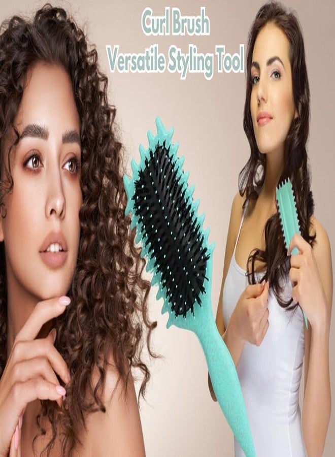 KHAMKARI Curl Defining Brush 5-in-1 Curl Hair Brush | Vegan Boar Bristles | Bio-Based PLA Handle | Detangling, Defining & Frizz Control for Curly & Wavy Hair | For Men & Women - Multicolor - Image 3