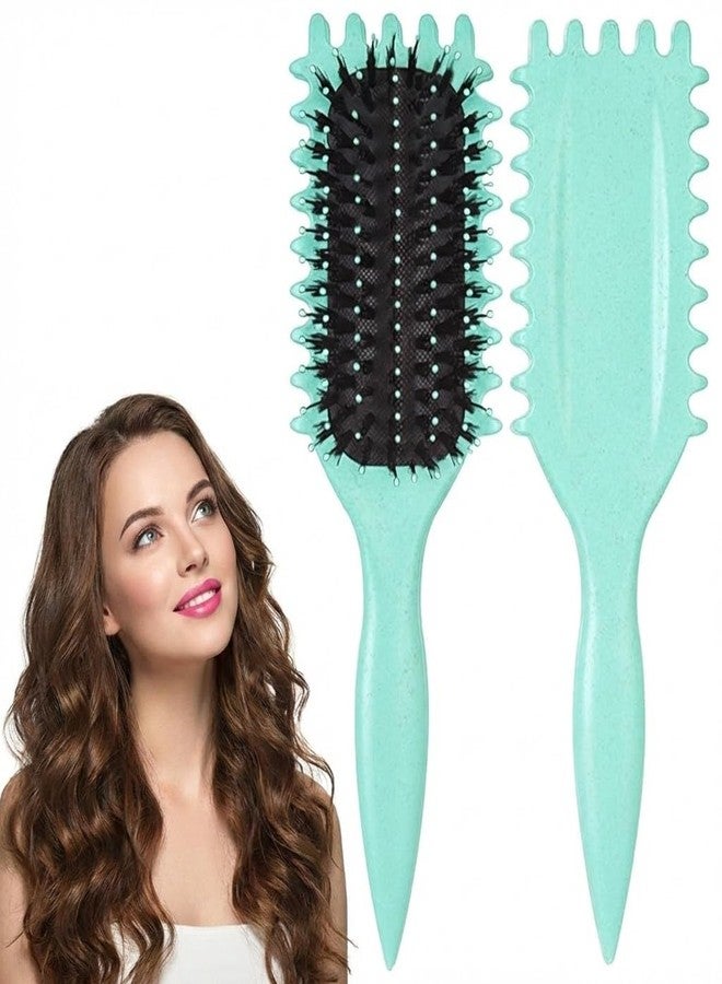 KHAMKARI Curl Defining Brush 5-in-1 Curl Hair Brush | Vegan Boar Bristles | Bio-Based PLA Handle | Detangling, Defining & Frizz Control for Curly & Wavy Hair | For Men & Women - Multicolor - Image 1