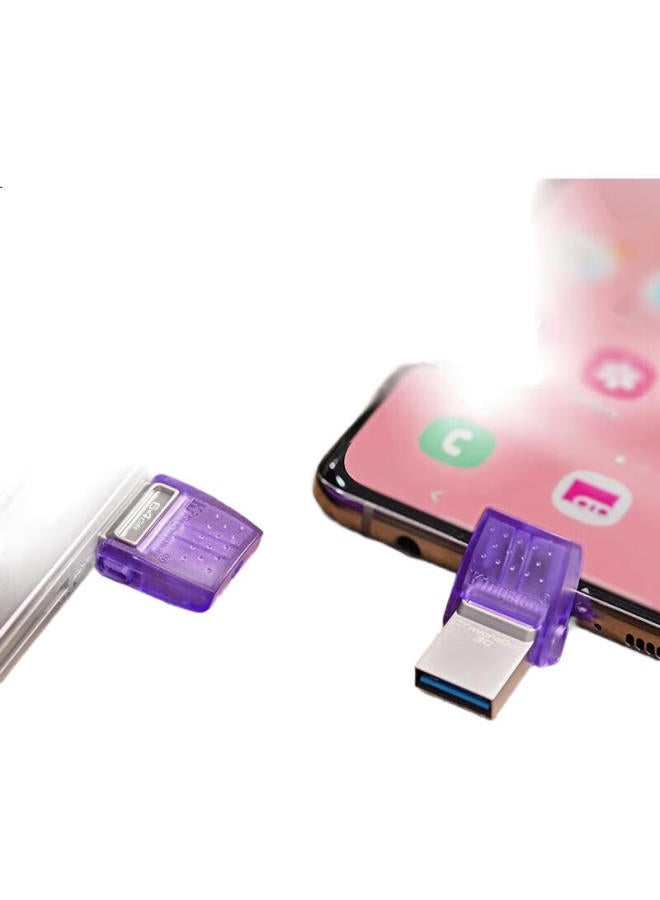 Kingston 256Gb Type-C Usb3.2 Gen1 High-Capacity Phone And Computer Flash Drive Dtduo3Cg3 Dual-Interface Design Read Speed 200Mb/S Compatible With Android And Apple - Image 2