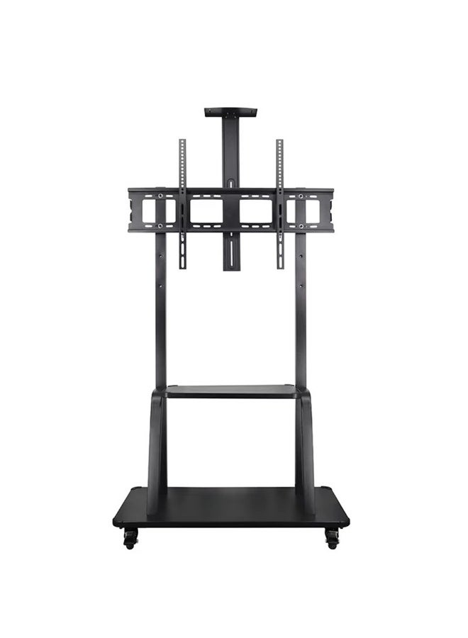 كن واحدًا سلة التلفزيون المتنقلة,الارتفاع قابل للتعديل مع العجلات القابلة للقفل المتداول التلفزيون الوقوف,55 ''-100 '' الطابق التلفزيون جبل الوقوف,2 مستوى AV الرفوف لشاشة LED لوحة مسطحة كبيرة,ماكس VESA 900x600mm,1800 - Image 3
