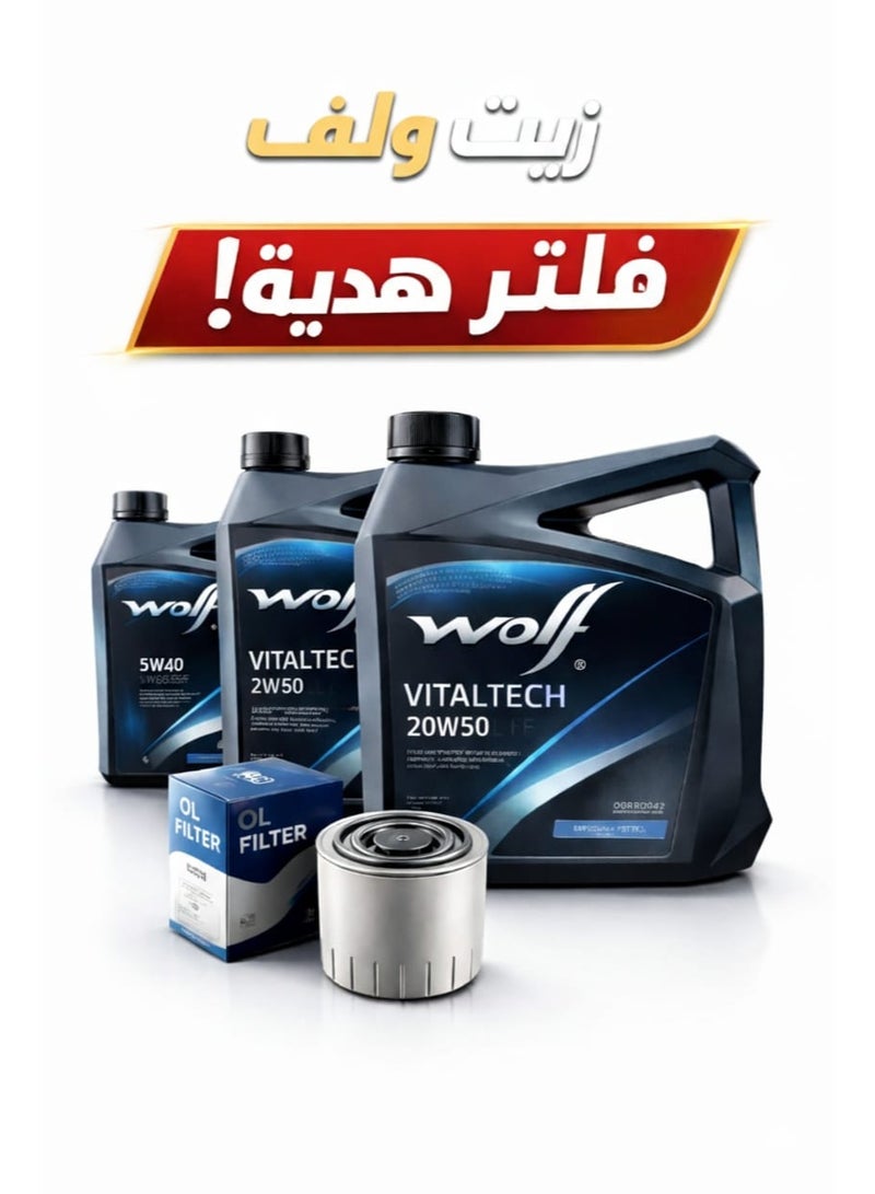 Wolf 20W50+ oil and oil filter offer for Kia and Hyundai Fully synthetic