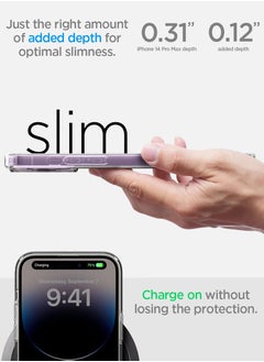 Spigen غطاء حماية ألترا هايبرد ماج لهاتف آيفون 14 برو ماكس مع ماج سيف - أرجواني غامق  - Image 3