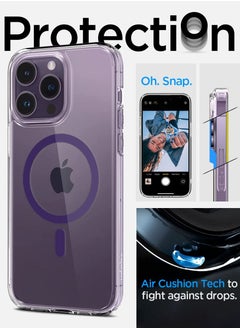 Spigen غطاء حماية ألترا هايبرد ماج لهاتف آيفون 14 برو ماكس مع ماج سيف - أرجواني غامق  - Image 4