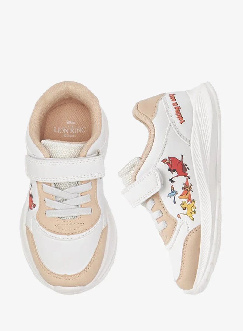 Disney Boys Lion King Print Sneakers with Hook and Loop Closure