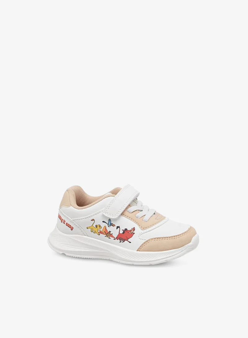 Disney Boys Lion King Print Sneakers with Hook and Loop Closure