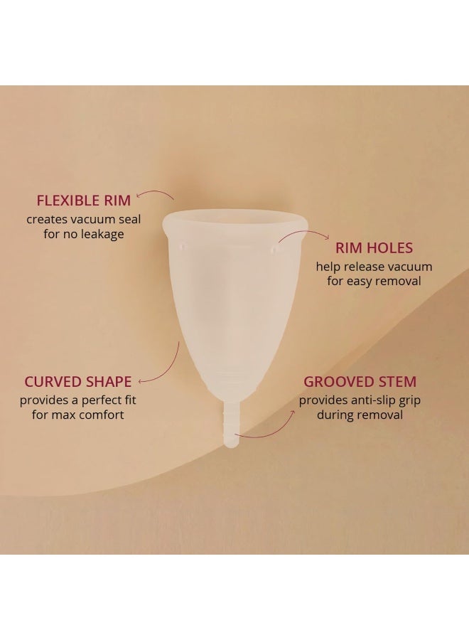 Carmesi Menstrual Cup for Women | Small Size - With Free Pouch | Rash-Free, Itch-Free, Odour-Free | 8-10 Hours of Leaks-Free Comfort | 100% Biocompatible Medical-Grade Silicone Cups - Image 5