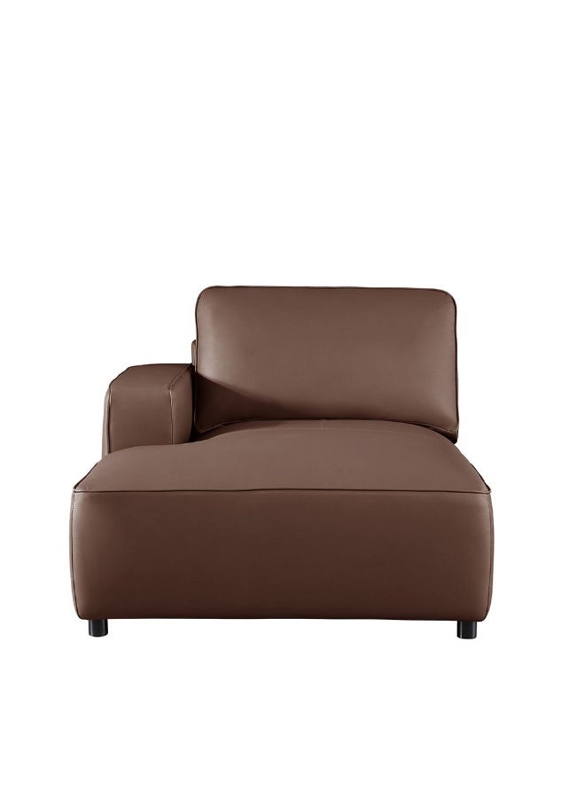 DANUBE HOME أريكة زاوية كاملة من توكيشي - أريكة فاخرة على شكل L لغرفة المعيشة، أريكة عصرية مريحة مع جلد فاخر وإطار متين - تان - Image 5