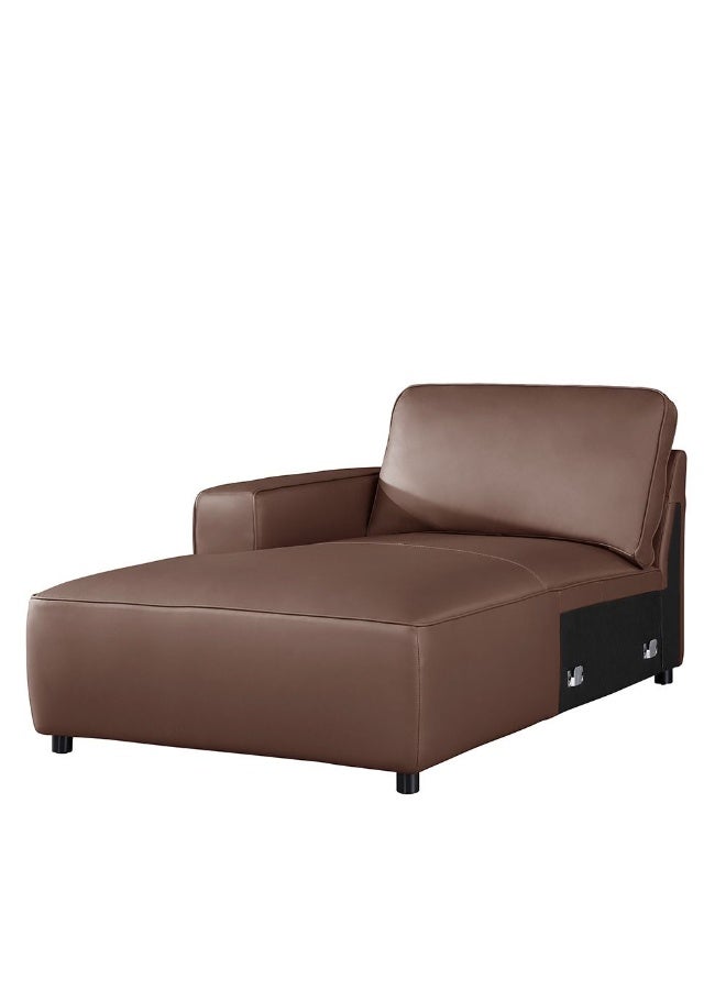 DANUBE HOME أريكة زاوية كاملة من توكيشي - أريكة فاخرة على شكل L لغرفة المعيشة، أريكة عصرية مريحة مع جلد فاخر وإطار متين - تان - Image 4