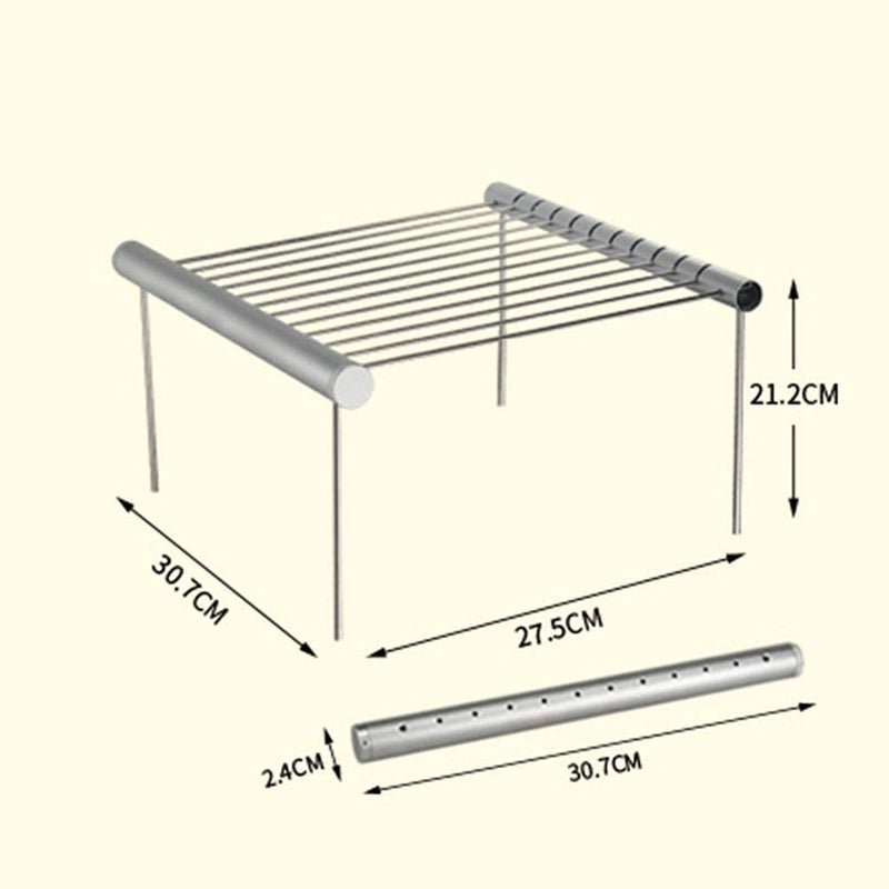 إسكدنيا Stainless Steel Portable Combined Charcoal Barbecue BBQ Grill - Image 2