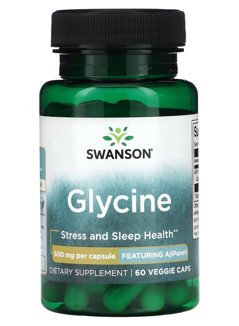 Swanson, Glycine, 500 mg, 60 Veggie Caps