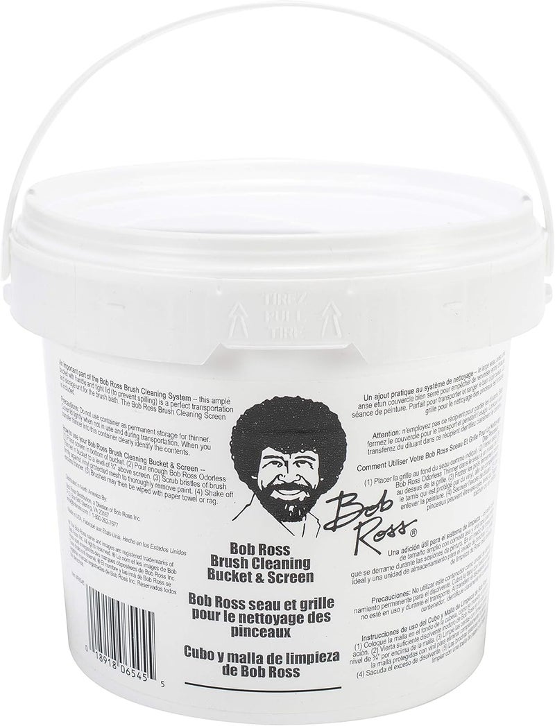 Bob Ross Brush Cleaning Bucket with Screen - Convenient Painting Tool - Image 1