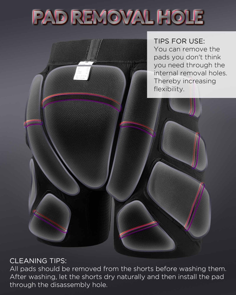 SHINYPRO Protective Padded Shorts for Snowboard and Skate CE Level 2 Butt and Tailbone Heavy Duty Protection - Image 4