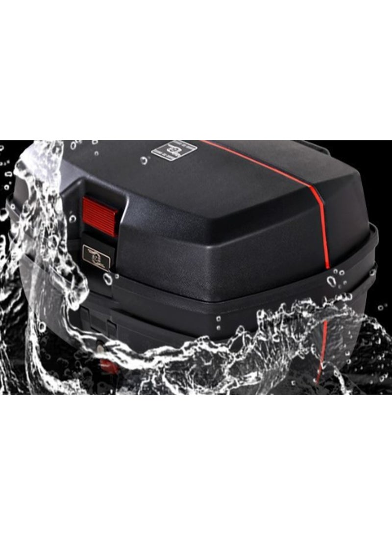 Motorcycle Rear Trunk Box, Large Waterproof Storage Bag with 2 Keys - Image 2