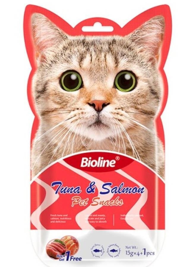 Bioline Cat Treats tuna and salmon 5x15g