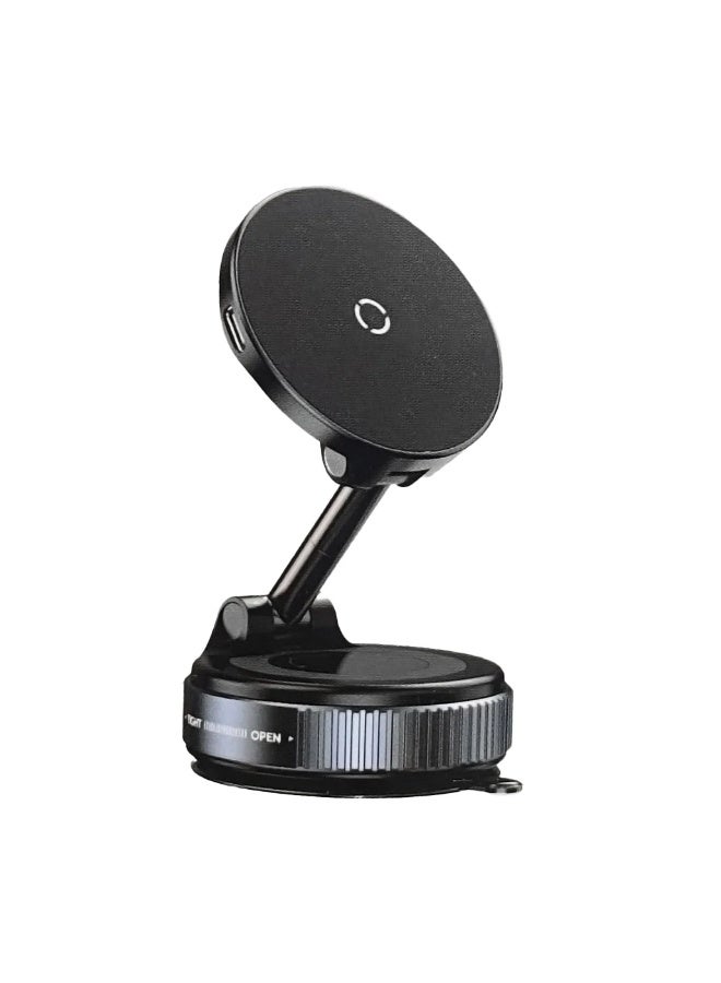 Magnetic Wireless Car Charger Mount K007S – Vacuum Suction & One-Handed Operation - Image 1