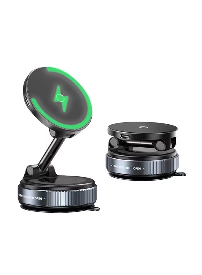 Magnetic Wireless Car Charger Mount K007S – Vacuum Suction & One-Handed Operation - Image 3