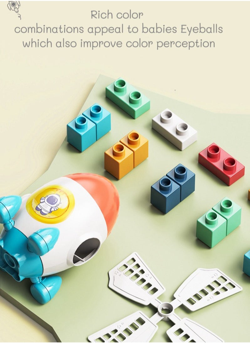 null - 71 Particle Roller Diy block Toddler Toys For Kids Jigsaw Puzzles Learning For Boys And Girls Color Shapes Early Learning Educational Gift - Image 1