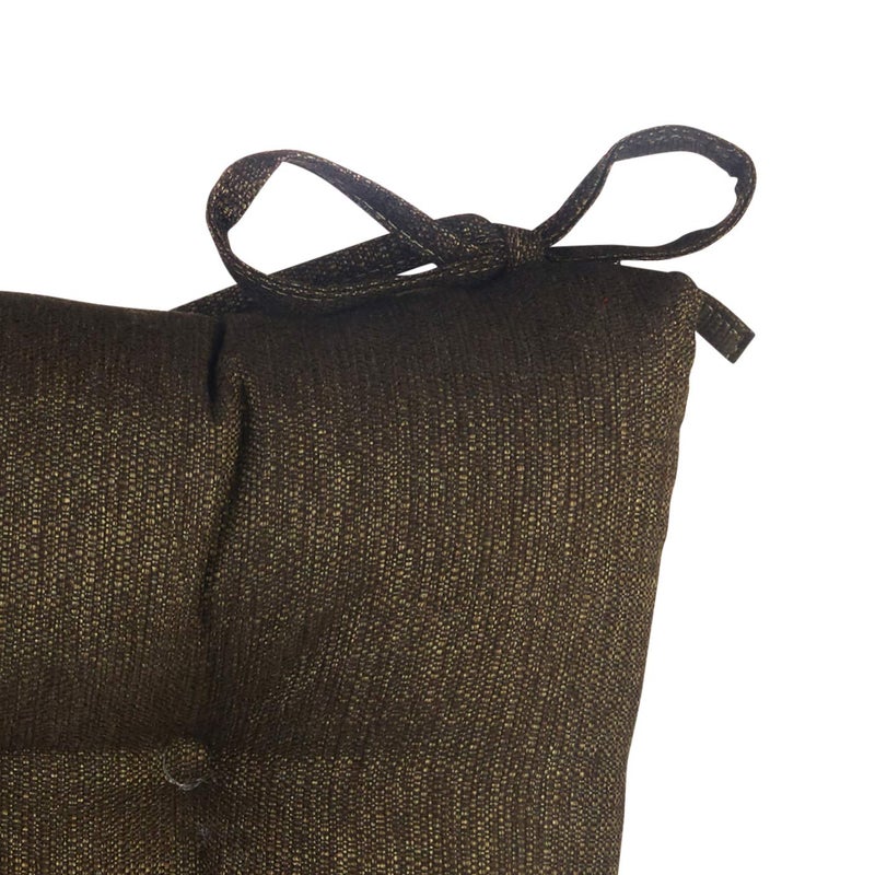 Klear Vu Omega Non-Slip Rocking Chair Cushion, Assembled in USA, Thick Tufted Design, Includes Seat Pad & Back Pillow with Ties, 17x17 Inches, 2-Piece Set, Solid Chestnut 2 Count - Image 4