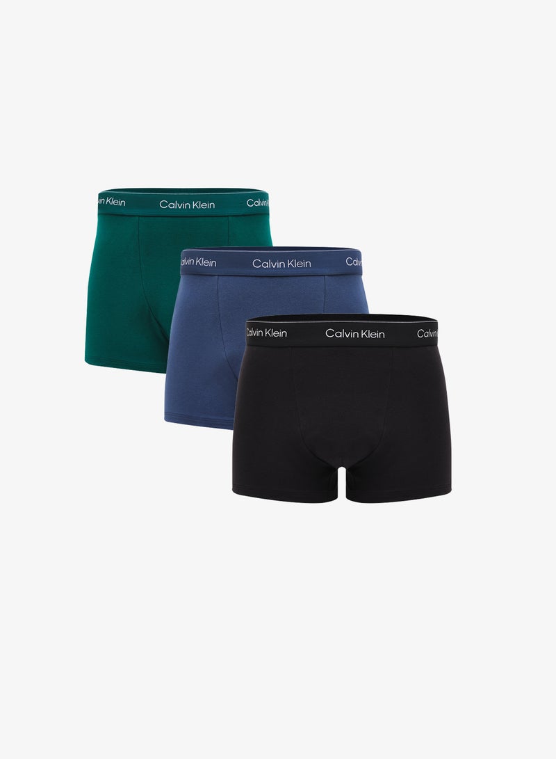 CALVIN KLEIN 3 Pack Relaxed Dart Trunks - Icon Cotton Stretch - Image 1
