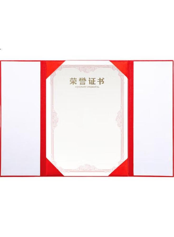 Befon Deyin A4 High-Quality Tri-Fold Honor Certificate Award With Vertical Cover And Inner Pages, For School And Company Recognition Awards, Outstanding Employee Awards, Graduation Certificates, Red, 7298 - Image 3
