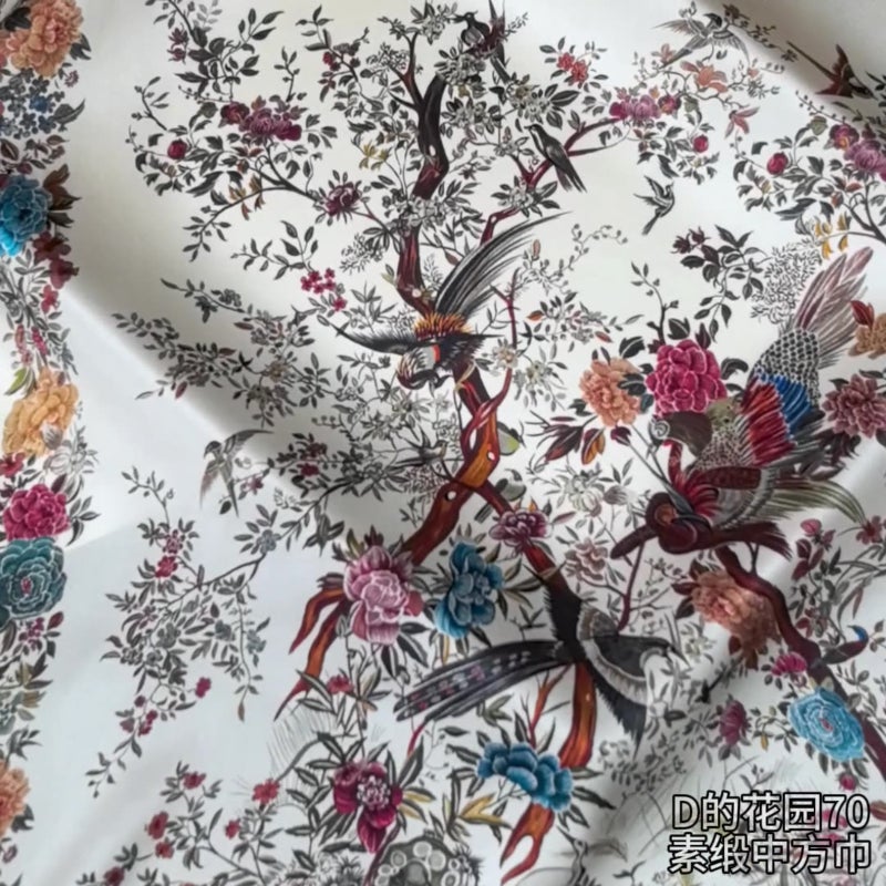Temperament silk square scarf, elegantly printed 70 silk mulberry silk scarf scarf (27 inches) - Image 2