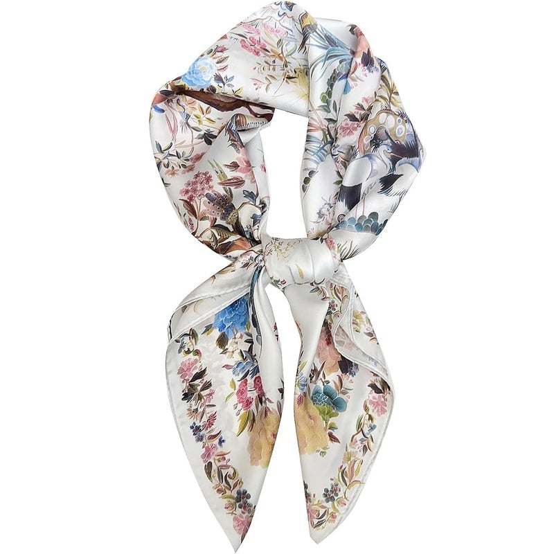 Temperament silk square scarf, elegantly printed 70 silk mulberry silk scarf scarf (27 inches) - Image 1