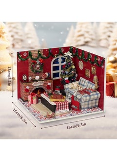 Flever Flever Dollhouse Miniature DIY House Kit Creative Room with Furniture and Glass Cover for Romantic Artwork Gift(Christmas Eve)  - Image 2