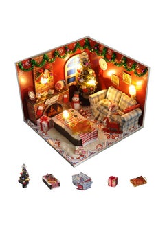 Flever Flever Dollhouse Miniature DIY House Kit Creative Room with Furniture and Glass Cover for Romantic Artwork Gift(Christmas Eve)  - Image 1