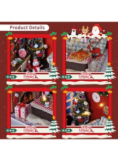 Flever Flever Dollhouse Miniature DIY House Kit Creative Room with Furniture and Glass Cover for Romantic Artwork Gift(Christmas Eve)  - Image 4