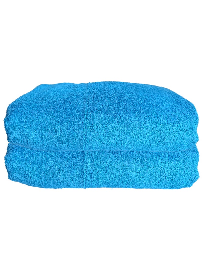 Pearl Coast 2pc Blue Bath Towel Set 76x152cm Premium Cotton 550 GSM Ultra Soft and Highly Absorbent Hotel And Spa Quality Towels - Image 1