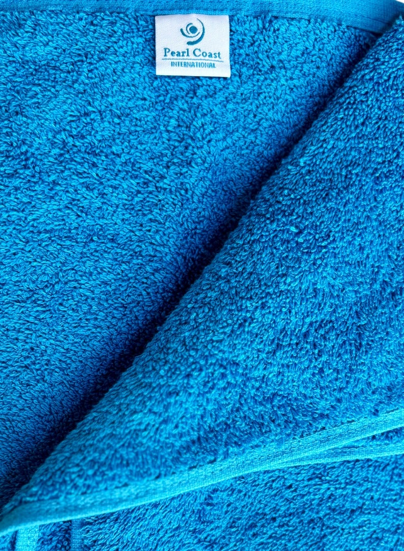 Pearl Coast 2pc Blue Bath Towel Set 76x152cm Premium Cotton 550 GSM Ultra Soft and Highly Absorbent Hotel And Spa Quality Towels - Image 2