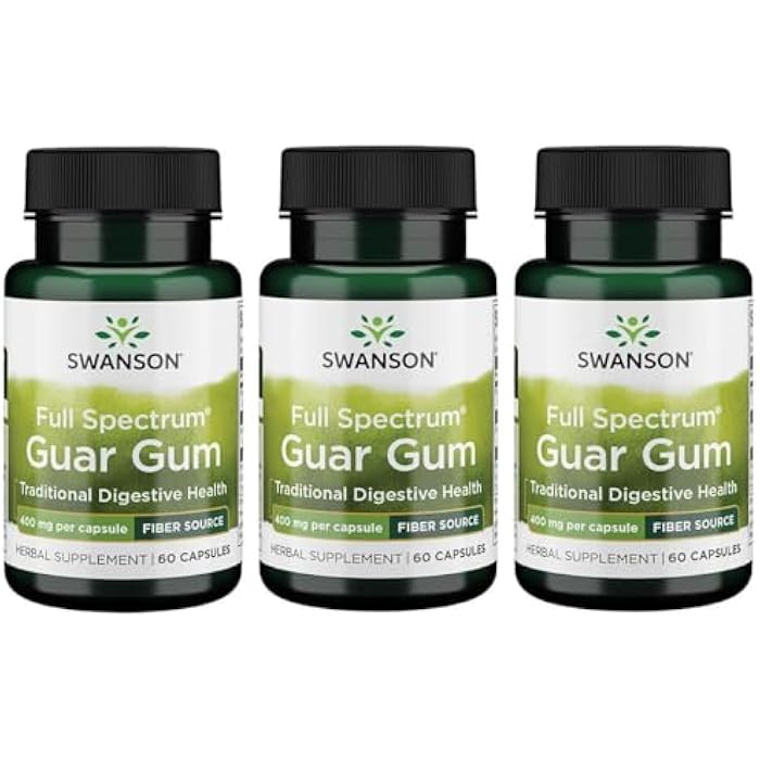 Swanson Premium Brand Swanson Full Spectrum Guar Gum 400 mg 60 Caps (3 Pack) - Image 1