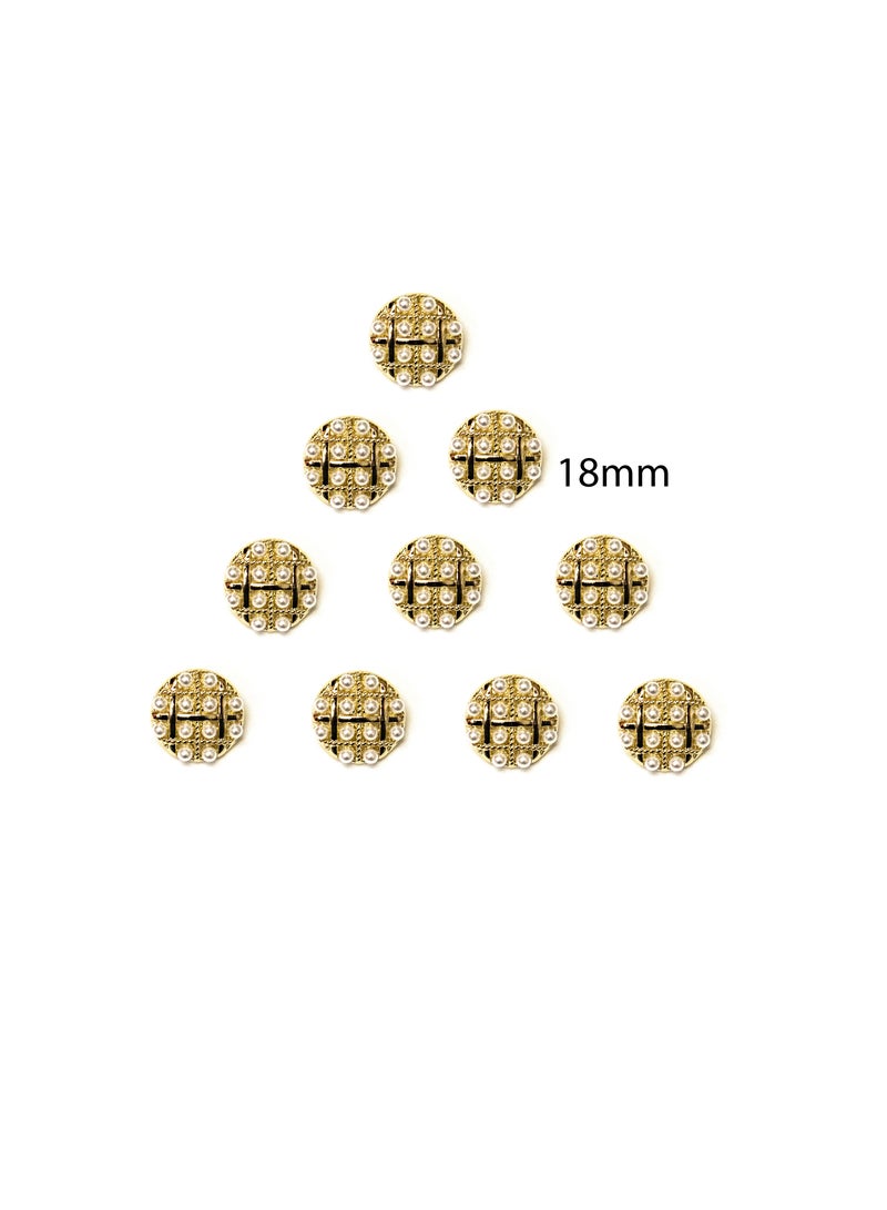 18 pcs Gold Floral Metal Buttons Set Elegant Scalloped Edge Buttons for Coats, Blazers, Dresses & DIY Crafts (23mm and 18mm) - Image 3