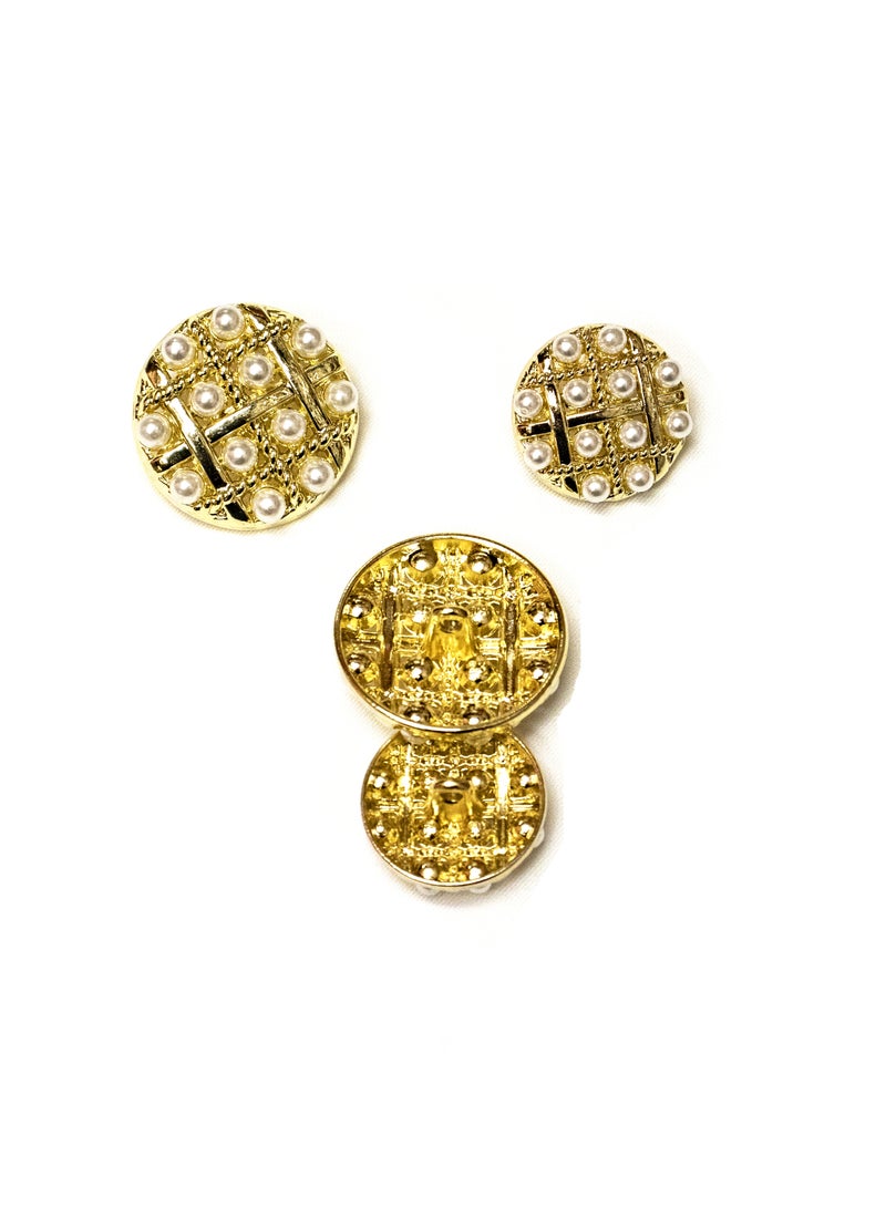 18 pcs Gold Floral Metal Buttons Set Elegant Scalloped Edge Buttons for Coats, Blazers, Dresses & DIY Crafts (23mm and 18mm) - Image 4