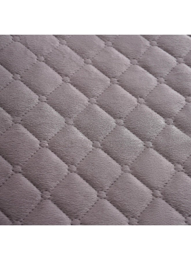 Pan Home طقم غطاء سرير مخمل مزخرف 3 قطع فيرونيكا 160x220 سم - رمادي - Image 4