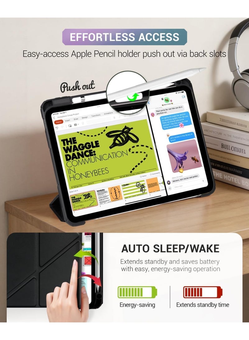 QIYUE Case for iPad (A16) 11th 11 inch 2025 Gen iPad 11 Case/Case For iPad 10th Gen Case 2022 iPad 10 Case Slim Stand Soft Clear Transparent Shell Back with Pencil Holder Smart Cover for 11" iPad 11th 2025/10.9"iPad 10th Gen 2022 - Image 4