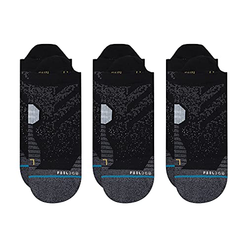 Stance Men's Run Tab ST 3-Pack Socks (Black, Medium) - Image 1