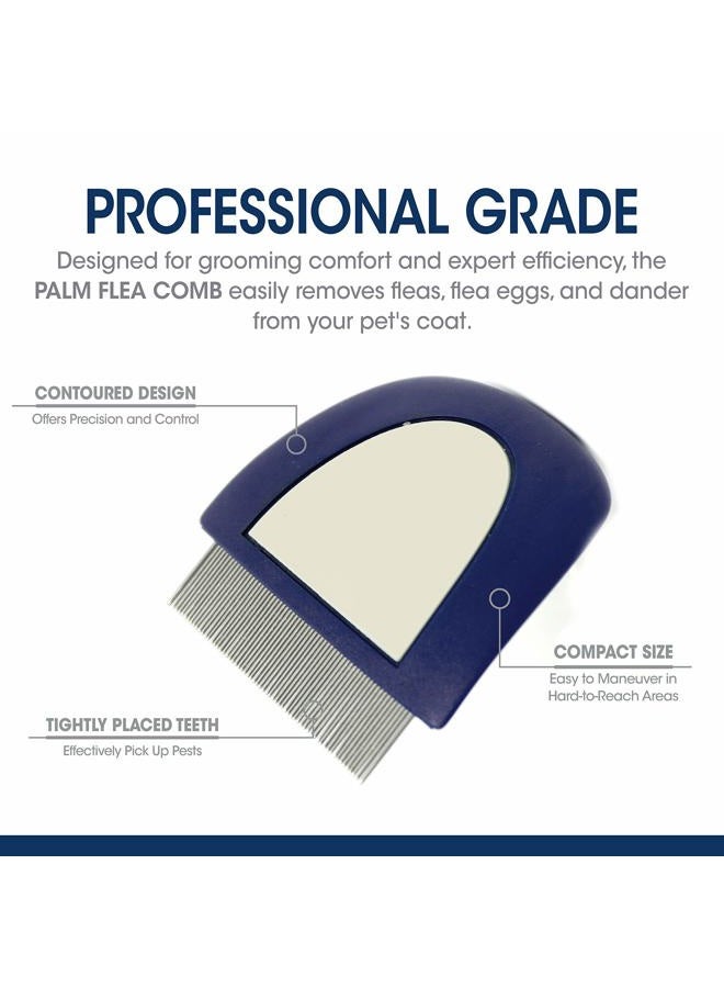 four paws Magic Coat Professional Series Grooming Contoured Grip Palm Flea Comb for Dogs, 1 Count - Image 2