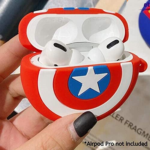 FOLX FAC22 Air-Pods 3rd Gen Soft Silicone Protective Case 3D Design Shockproof Case Cover with Anti-Lost Metal Keyring Compatible for Apple AirPods 3RD Gen [ AIRPOD NOT Included ] (Caption America) - Image 3